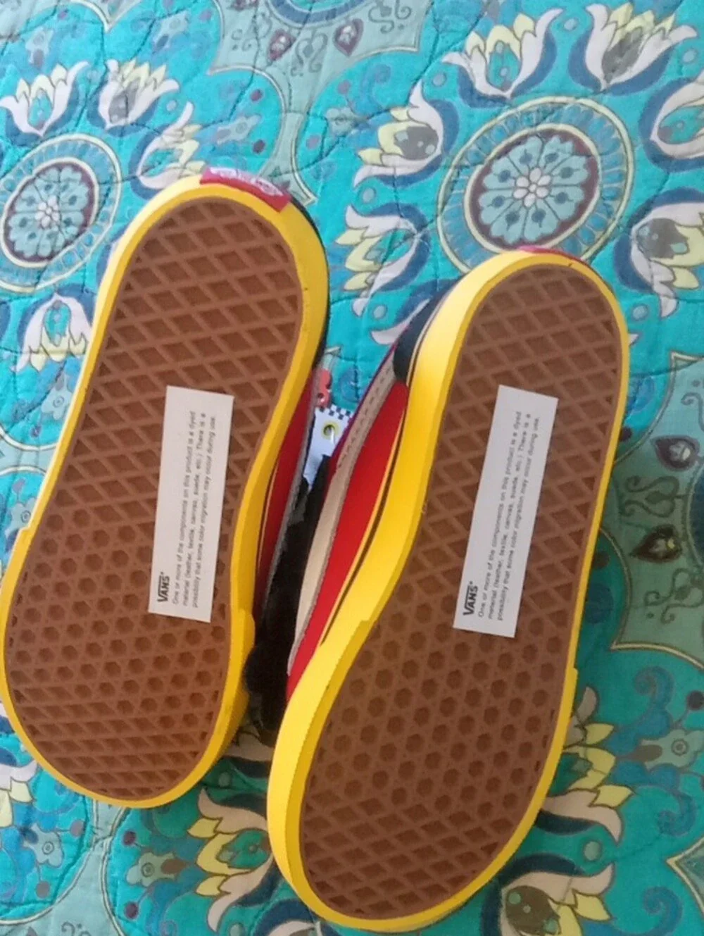 Vans Kids Black, Red & Yellow Mickey Hand Strap Slip-Ons